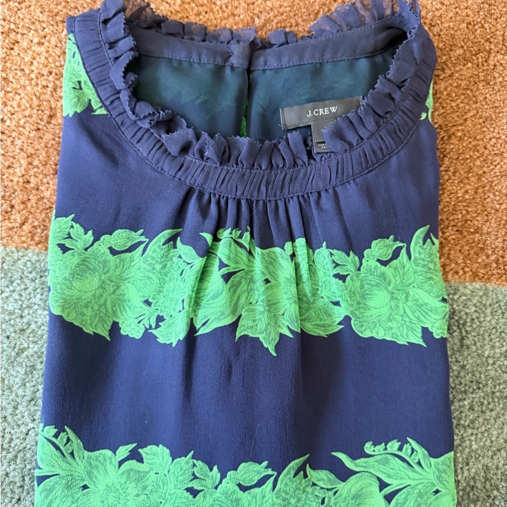 J.Crew Silk Women's Striped Top - Green and Blue - Picture 6 of 7